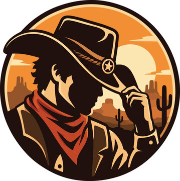 Retro Cowboy and Pirate Character Silhouettes with Gun, Sword and Cigar, Vintage Halloween Cartoon Vector Illustration of Western and Nautical Adventure Heroes