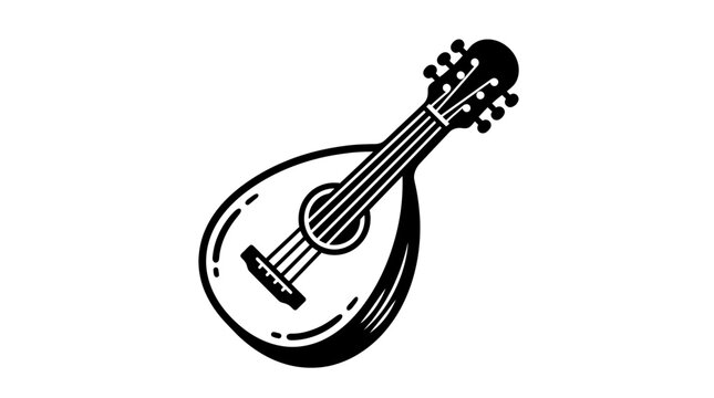 Classical mandolin string instrument icon.