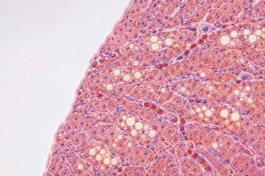 Fatty Liver Tissue With Scattered Lipid Droplets