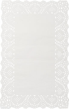 White Ornate Vintage Lace Paper Rectangular Doily