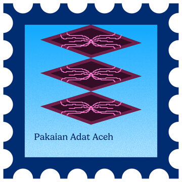 Pixel Batik Traditional Acehnese Clothing Stamp