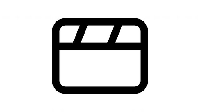 clapperboard  animated Line Icons Premium 4K, Outline Motion Graphics Collection