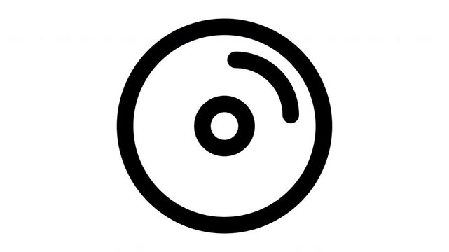 cd  animated Line Icons Premium 4K, Outline Motion Graphics Collection