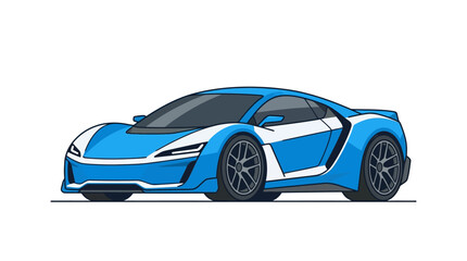 Fototapeta premium Modern Blue Supercar Vector Illustration Isolated on White Background