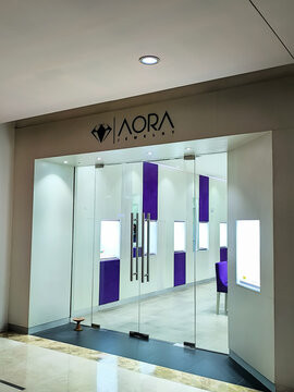 Mall Bali Galeria, Denpasar, Bali, Indonesia, September 13,2026: Modern luxury jewelry store entrance with elegant glass doors and bright interior