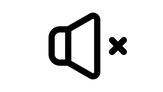 mute  animated Line Icons Premium 4K, Outline Motion Graphics Collection