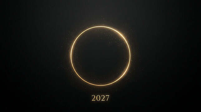 Golden glowing ring with light effect