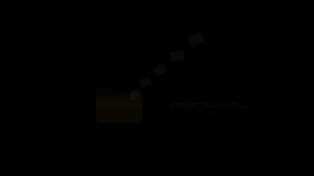 Digital file export conceptual animation with folder icon