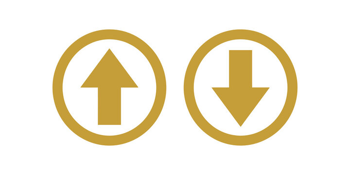 Up and down arrow circle icons for navigation and direction indicators.