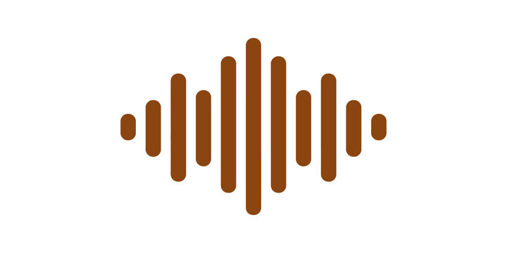 Audio frequency wave spectrum flat icon for sound and music technology.