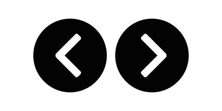 Black circle arrow icons for navigation in web slideshow gallery panels.