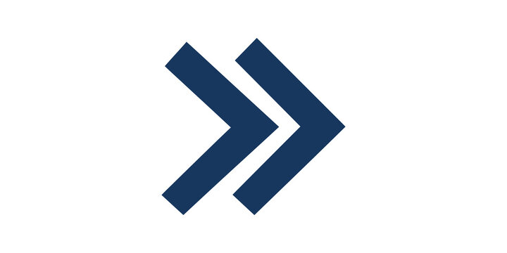 Dark blue double chevron arrows icon for forward movement or pagination.