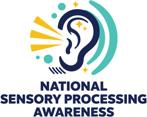 Obraz premium National Sensory Processing Awareness Month Vector Illustration, Sensory Awareness and Support Design