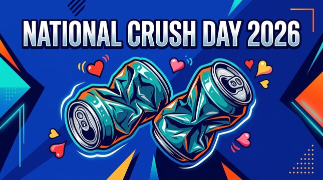 Two crushed aluminum beverage cans.