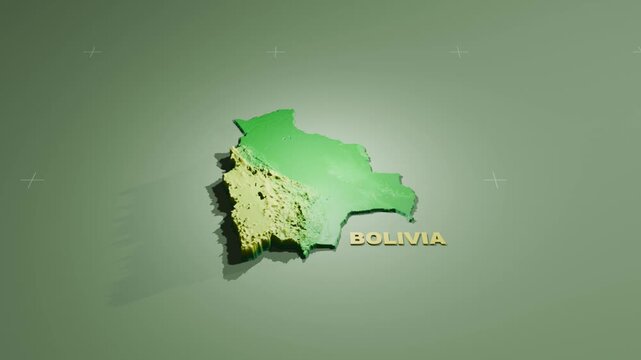 Detailed 3D Terrain and Elevation Map of Bolivia
