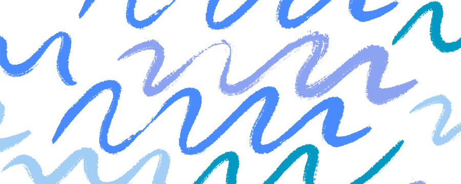 Bold Blue Wave Water Groovy Seamless Pattern. Wavy Trippy Line Water Seamless Background. Abstract Trippy Water Groovy Bg. Vector Doodle Texture Wallpaper
