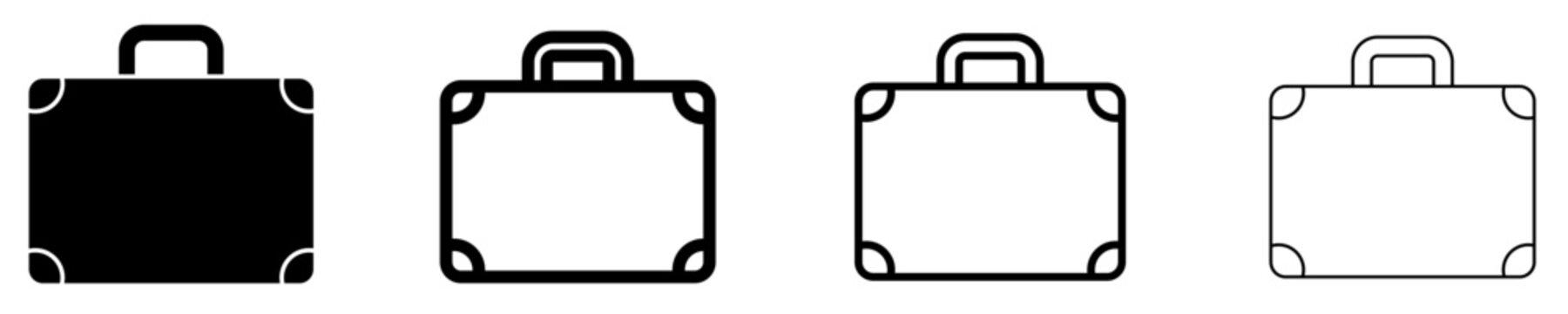 Suitcase solid glyph icon for travel and business