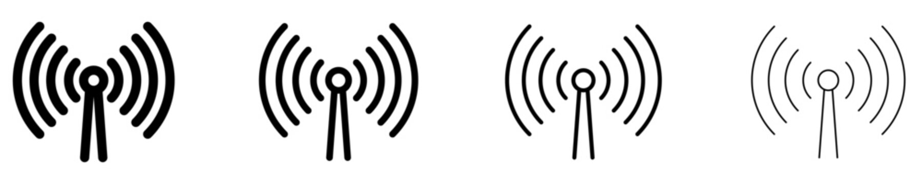 Wireless signal line icon for communication and network
