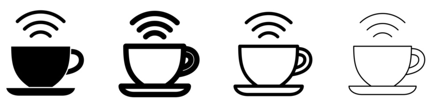 Coffee cup mixed icon with solid steam waves