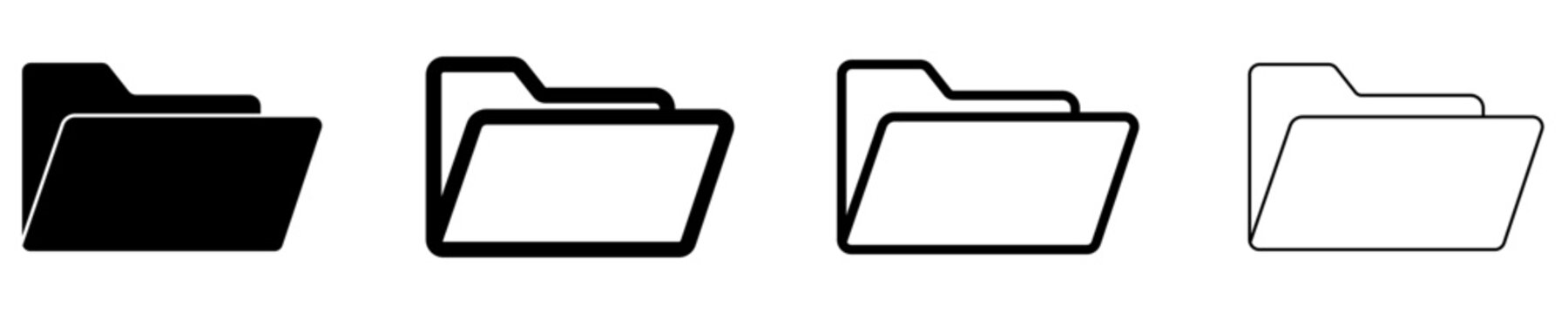 Folder solid glyph icon for document storage and management