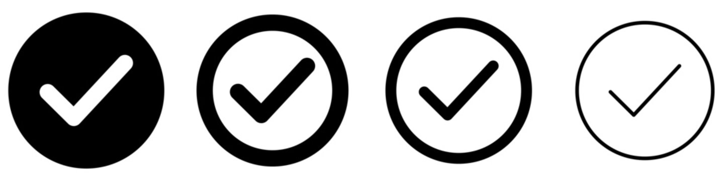 Checkmark mixed icon set for approval and completion