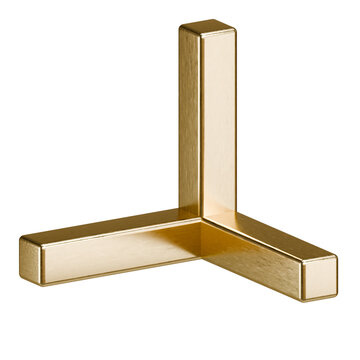Abstract 3D Gold Geometric Axis Corner Shape