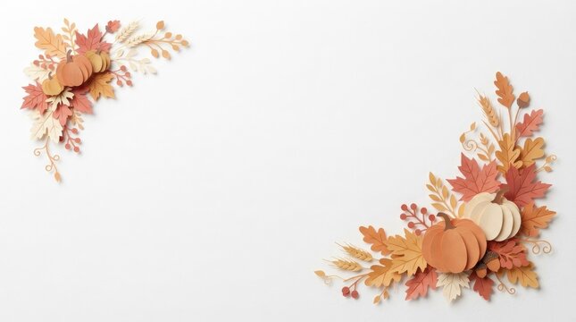 A beautiful thanksgiving backdrop featuring dried florals and warm autumnal tones
