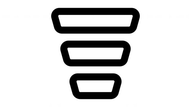 sales funnel  animated Line Icons Premium 4K, Outline Motion Graphics Collection