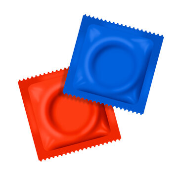 Safety Condoms In Colorful Foil Packaging