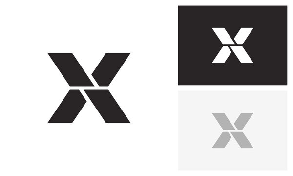 Minimalist Split Letter X Logo Geometric Alphabet Mark