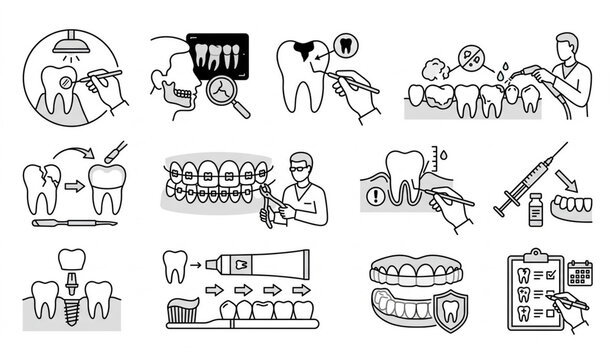 Untitled design - 3Dental Diagnosis Treatment and Oral Healthcare Vector Illustration Set