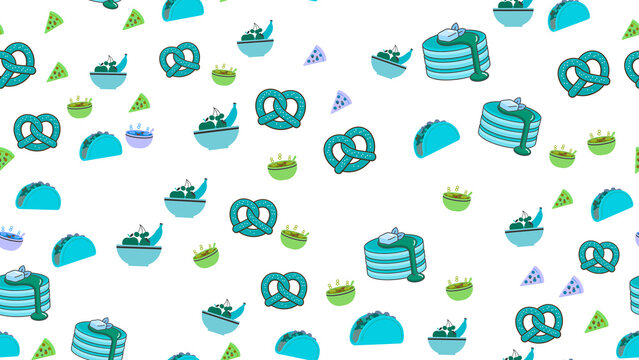 Seamless pattern of food illustrations