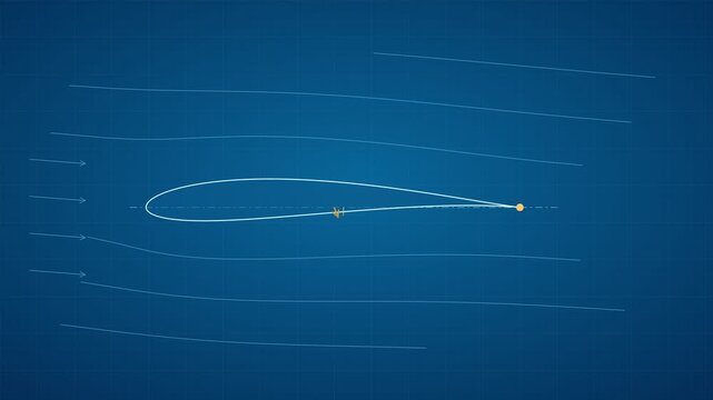 Airfoil Wing Cross Section Aerodynamic Flow Diagram