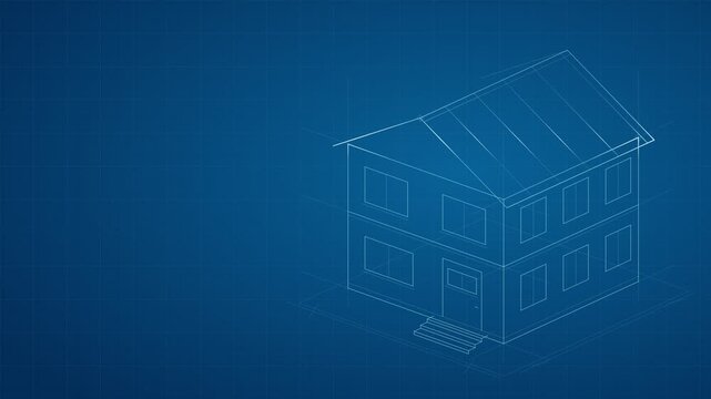 Technical Isometric Drawing of Two Story Residence
