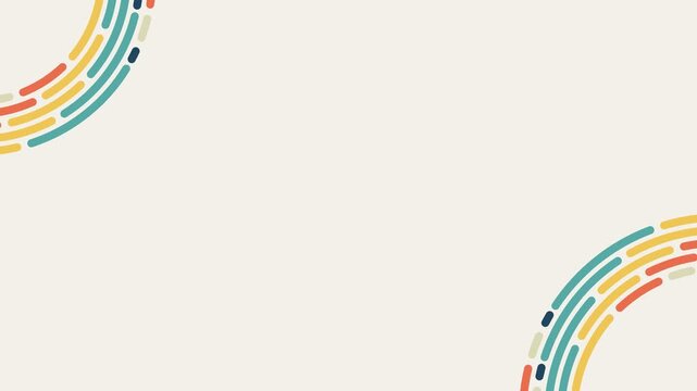 Minimalist Concentric Arc Pattern with Dashed Colorful Segments