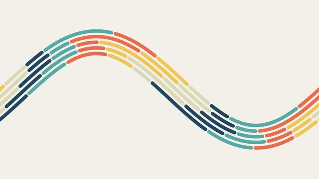 Abstract Curvilinear Background with Multicolored Dashed Strokes