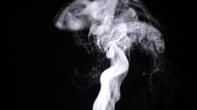 黒背景から蒸気が上がるスローモーション動画 4K 120fpsを30fpsに編集