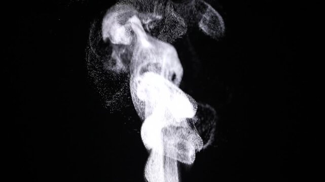 黒背景から蒸気が上がるスローモーション動画 4K 120fpsを30fpsに編集