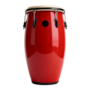Glossy Red Conga Drum Percussion Musical Instrument