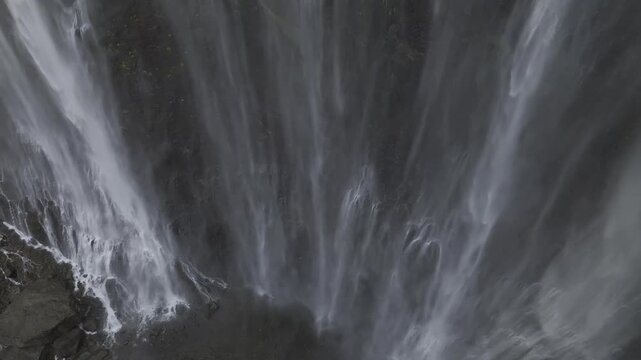 Aerial view of the natural landscape of Tumpak Sewu Waterfall in Java, Indonesia