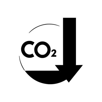 CO2 Emission Reduction: A symbolic graphic representing the decrease of carbon dioxide emissions, illustrating environmental conservation efforts.