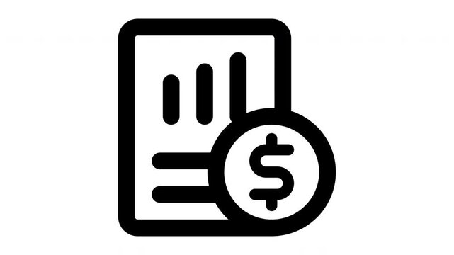 financial statement animated Line Icons Premium 4K, Outline Motion Graphics Collection