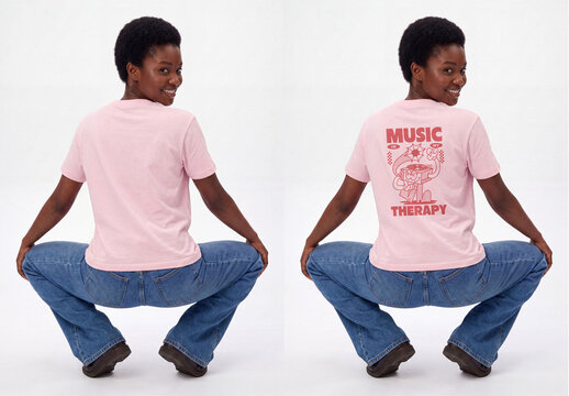 Back t-shirt view Mockup Template