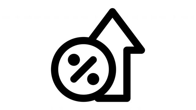 interest rate animated Line Icons Premium 4K, Outline Motion Graphics Collection