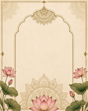 Indian wedding card design vintage style