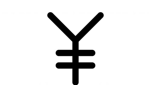 japanese yen animated Line Icons Premium 4K, Outline Motion Graphics Collection