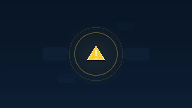 Digital system alert Critical yellow warning triangle icon signaling an important message or potential error on a dark interface background for modern technology interfaces