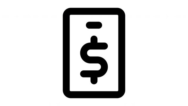 mobile banking animated Line Icons Premium 4K, Outline Motion Graphics Collection
