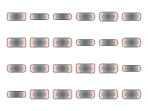 Halftone Dot Pattern Shape Bundle Collection Featuring Rectangular Grid Elements for Professional Graphic Design Projects