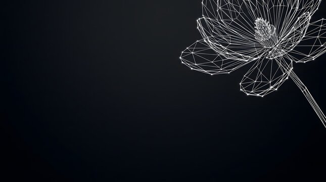 Digital abstract feline form composed of binary code and data streams